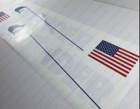 Contender Boat Logo USA Flag White/Blue Decals Set of 2 x 32"